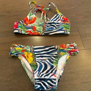 Coral & Reef Beachwear Girls two piece bikini bathing suit - size 7
